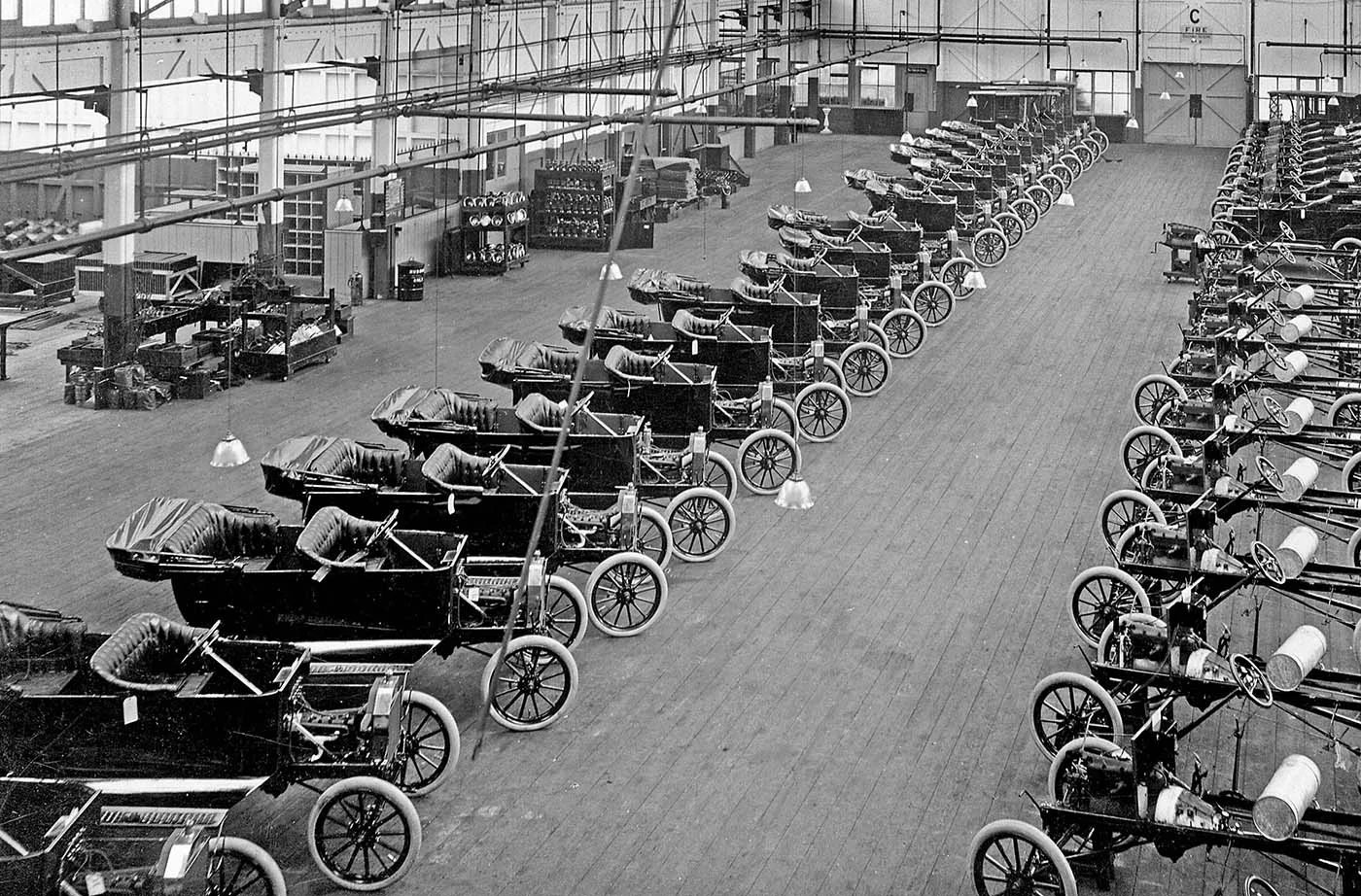 Ford-Montagelinien für die Massenproduktion
