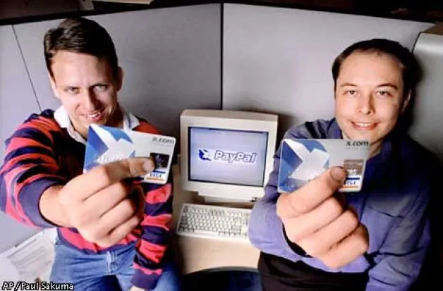 Peter Thiel und PayPal-Gründer Elon Musk, 2000